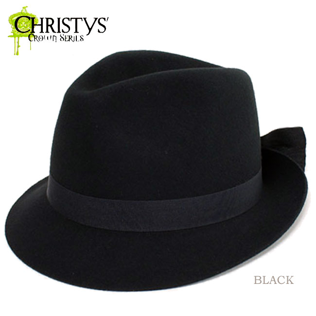 CHRISTYS' HAT クリスティーズ ハット CCS411 中折れバックリボンハット BLACK セレブ愛用 【楽ギフ_○○】