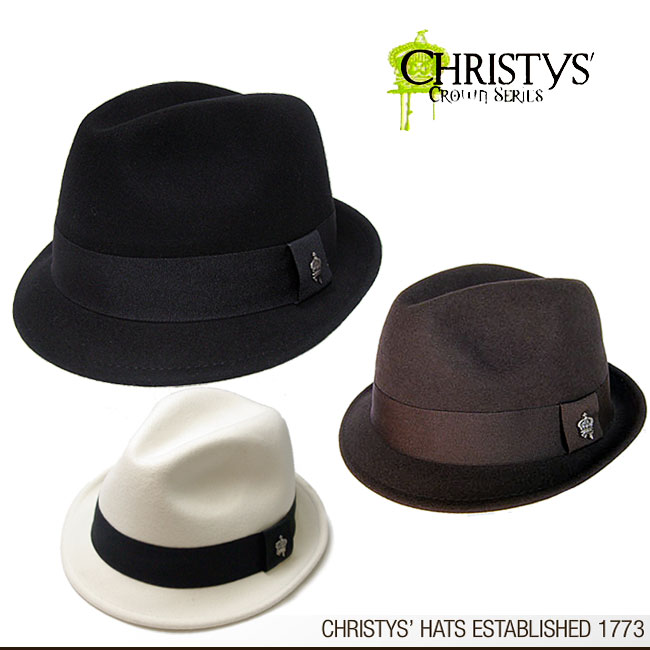 CHRISTYS' HATクリスティーズ ハットCrown Series クラウン　シリーズBASIX-FELT 中折れハットBLACK BROWN WHITE帽子 セレブ愛用 CCS96 Christy's HAT【楽ギフ_○○】