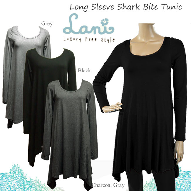 Lani ラニ Long Sleeve Shark Bite Tunic ロング スリープ シャープ チュニック Aライン シルエット カットソー セレブ 愛用 05P03Dec16 レディース 【楽ギフ_ 】