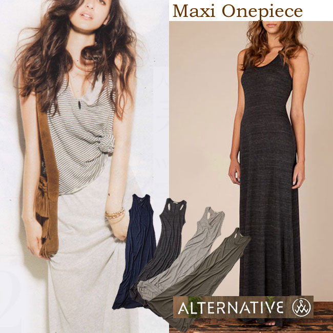 Alternative Apparel / マキシ タンク ワンピース オルタナティブアパレル Maxi Onepiece マキシ ワンピ セレブ愛用 05P03Dec16 レディース メール便 【us】【楽ギフ_○○】