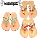 Mystique ミスティーク サンダル 雑誌掲載 TURQUOISE & CRYSTALSANDAL ビジューレザー サンダル セレブ 愛用 05P03Dec16 レディース メール便 【us】【楽ギフ_○○】