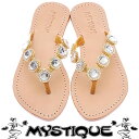 Mystique ミスティークジュエルレザーサンダル ゴールド/GOLDJeweled Leather SANDALセレブ愛用 雑誌掲載 レディース メール便 【us】【楽ギフ_○○】