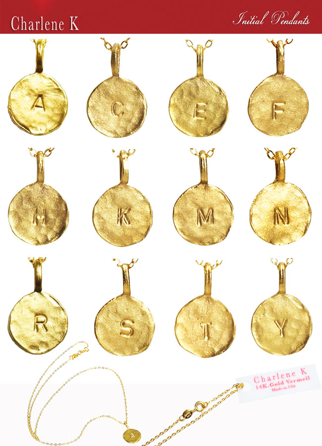 Charlene K シャーリンケー イニシャル ネックレス Initial NECKLACE アルファベッ...