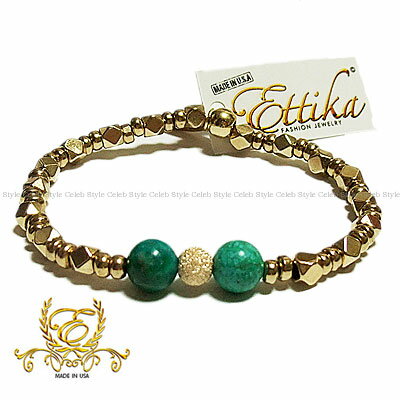 雑誌掲載Ettika　エティカ　スピリチュアルジュエリーMultiTurquoise Stone and Gold Dusted Bead Stretch Braceletターコイズ×ゴールドブレスレット セレブ 愛用 05P03Dec16 レディース メール便 【us】【楽ギフ_○○】