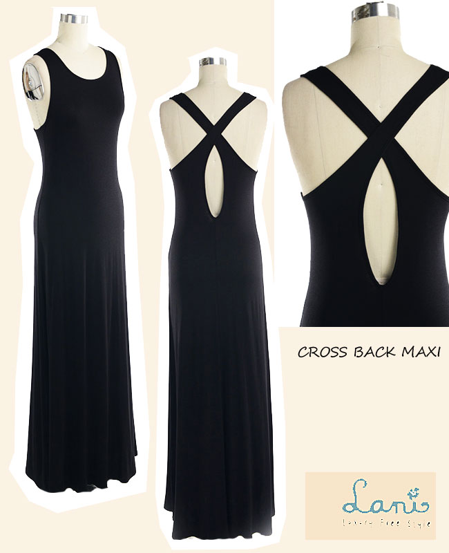 Lani ラニ マキシワンピ CROSS BACK MAXI DRESS マキシ ワンピ ースセレブ愛用 lani マキシ スカートも セレブ 愛用 05P03Dec16 レディース メール便 【us】【楽ギフ_○○】