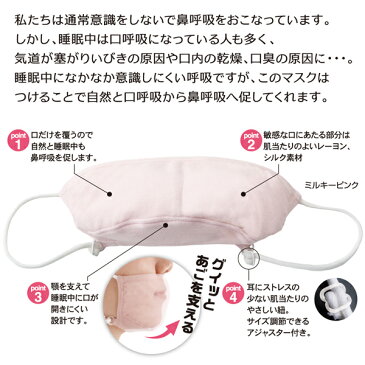 【あす楽】快眠鼻呼吸マスク 【いびき いびき対策 いびき防止 安眠グッズ 安眠 睡眠 グッズ シルク 絹 おやすみマスク アイテム 快眠 白 ホワイト ピンク 洗える 洗濯機 いびき防止グッズ 鼾 イビキ 口臭予防 口臭ケア 男性 女性 ユニセックス 春 夏 秋 冬 布マスク】