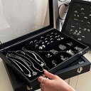 ジュエリーボックス ジュエリーケース ジュエリー収納 アクセサリーBOX アクセサリーケース アクセサリー入れ 宝石箱 収納ケース 大容量 ブラック ピアス イヤリング 指輪 リング ネックレス 小物入れ おしゃれ かわいい 仕切り プレゼント ギフト(4)