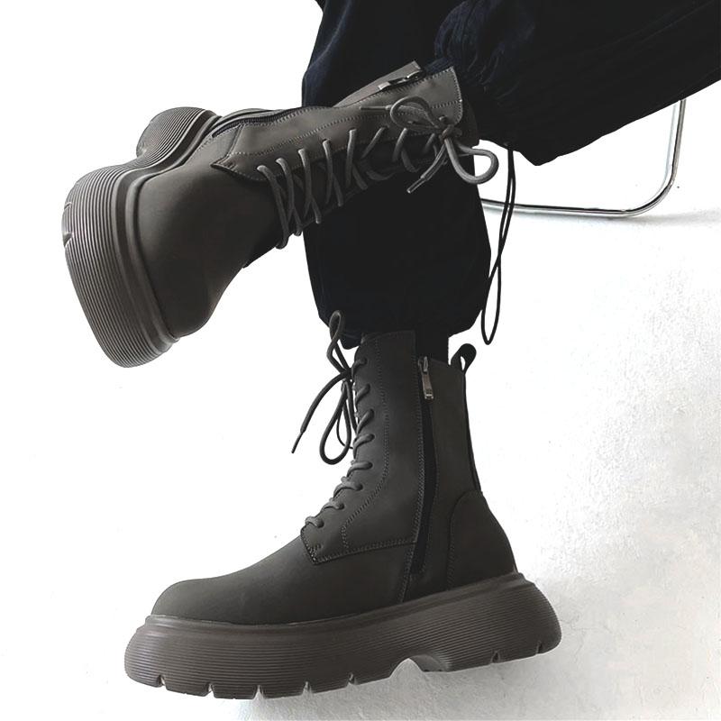 ブーツ メンズ ショートブーツ レディース ユニセックス マウンテンブーツ ワークブーツ レースアップ ..