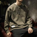 メンズ セーター 大きい 秋 冬 長袖 オーバーサイズ ブラウン グリーン アメリカン スチールプリント 私服 買い物 ショッピング デート ゆったり スウェット トップス トレーナー あったか 通学 暖かい カジュアル プレゼント M-5XL