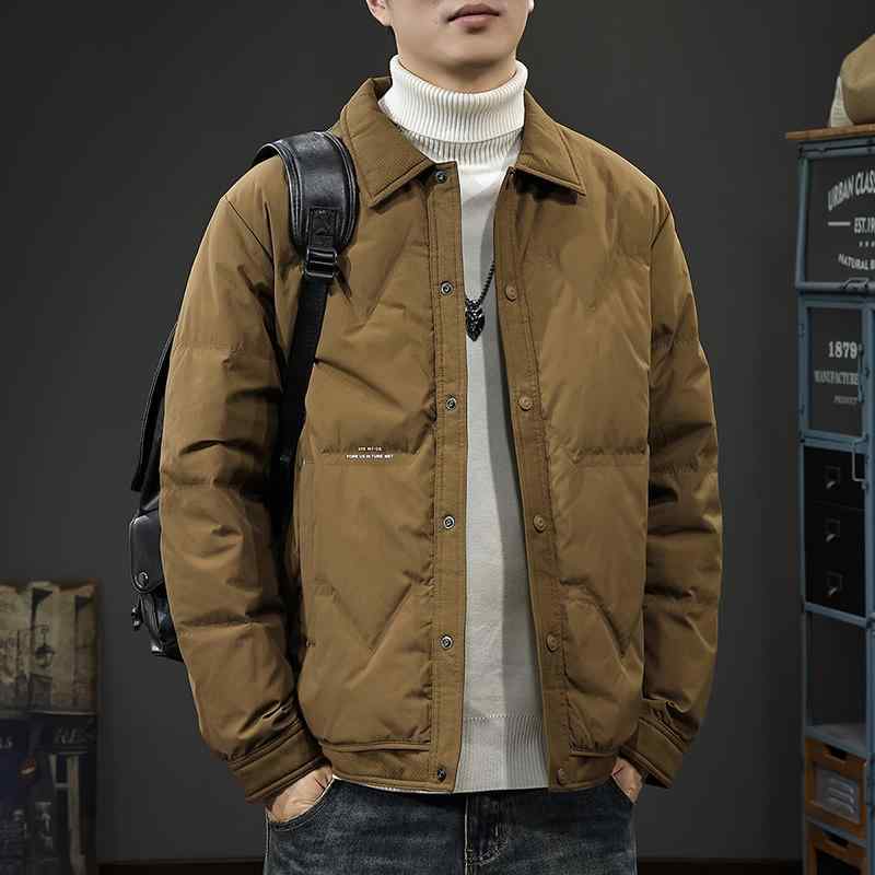 メンズ ジャケット 秋 冬 コーデ シンプル ファッション オシャレ 大人 かっこいい 大きいサイズ 軽量 ダウン ホワイトダック ワークウェア カジュアル ゆったり コート デート 楽ちん 暖かい フードなし アウトドア 通勤 通学 ポケット