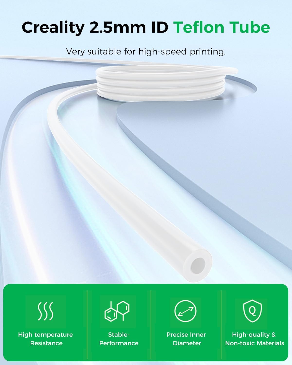 Creality (クリエイティ) 公式テフロンチューブ 2M 2.5mm ID 3Dプリンター PTFE ボ...