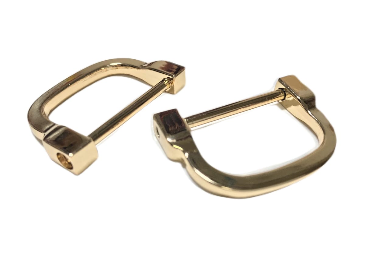 6個セット Dカン ネジ式 43mm 内径30mm D型 バッグ 持ち手 ハンドメイド 修理 交換 DOH (ゴールド)