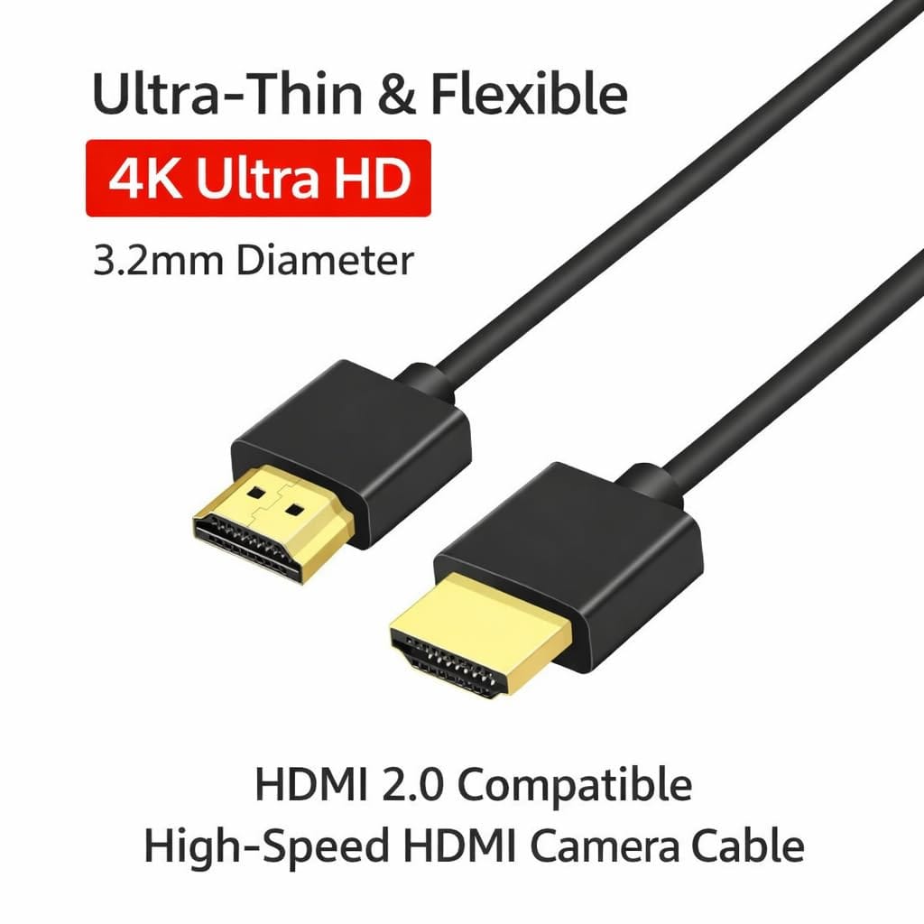 HDMIケーブル 1m 極細3.2mm スーパースリム HDMI2.0 ハイスピード 4K/60Hz 3D対応 ...
