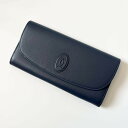 Cartier カルティエ マスト ドゥ カルティエ レザー ネイビー 二つ折り 長財布 マストライン 【中古】