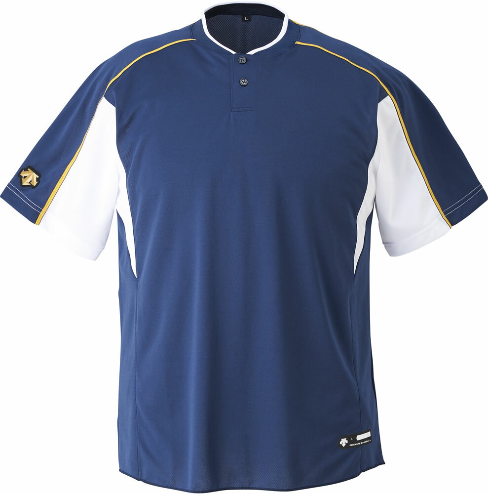 デサント（DESCENTE） 【男女兼用野球・ソフトボール用ウェア】2ボタンベースボールシャツ (ds-db104b-nvsw) Tシャツ　プレゼント　ギフト