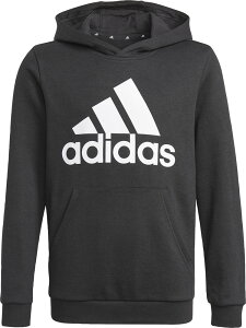 adidas(アディダス) エッセンシャルズビッグロゴスウェットフーディーYBESSBIGLOGOHOODYキッズパーカーフード付きブラック 黒/ホワイト 白 (adj-29255-gn4027) スポーツTシャツクリスマス プレゼント ギフトネット注文