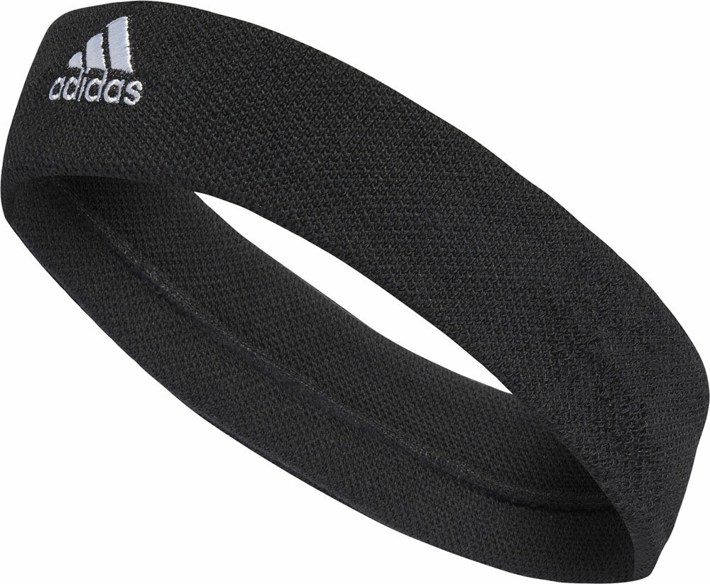 adidas（アディダス） テニスヘッドバンドブラック　黒/ホワイト　白 (adj-p9288-hd7327) ラグビアメ アクセサリー