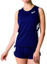 アシックス asics APGA3 W'Sランニングシャツ2092A086 SA陸上 ランニング ネイビー 紺xWHTアパレル(レディース 女性用) プレゼント...