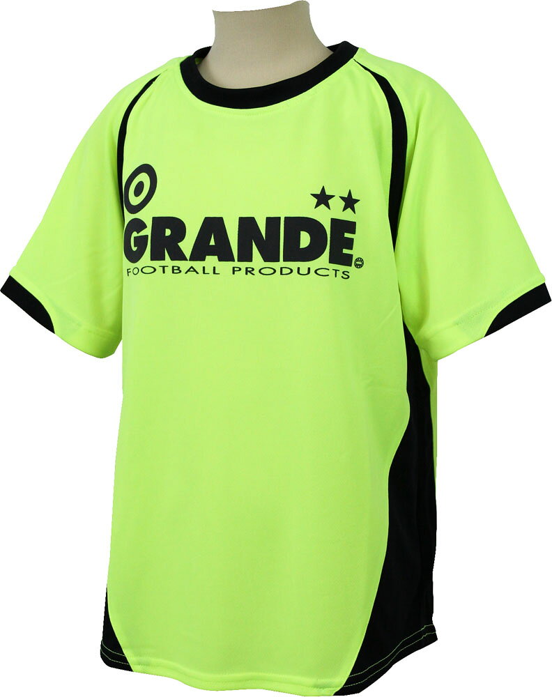 GRANDE(グランデ) CROSSCUTBASICプラクティスシャツ 練習着 プラシャツイエロー/ブラック 黒 (hrn-gfph16002-6509) ユニフォーム ゲームシャツ プラクティスシャツ プラシャツ・パンツ サッカー フットサルクリスマス プレゼント ギフト安売り サッカー 用品 セール