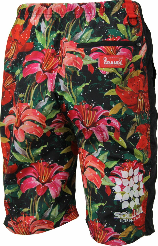 GRANDE(グランデ) TropicalFlorHALFPANTSBLACK ブラック 黒 (hrn-gfph16704-09) ユニフォーム ゲームシャツ プラクティスシャツ プラシャツ・パンツ サッカー フットサルクリスマス プレゼント ギフト通販 サッカー 用品 セール