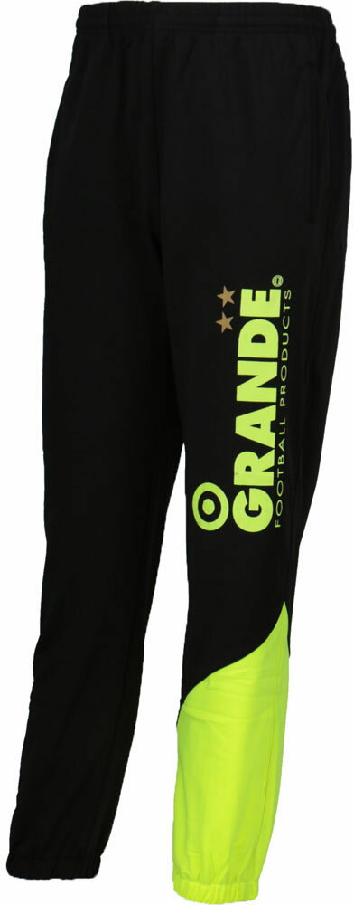 GRANDE（グランデ） WARMUPLIGHTJERSEYPANTSブラック　黒/イエロー (hrn-gfph17601-0965) トレーニングウェア サッカー フットサル　プレゼント　ギフト