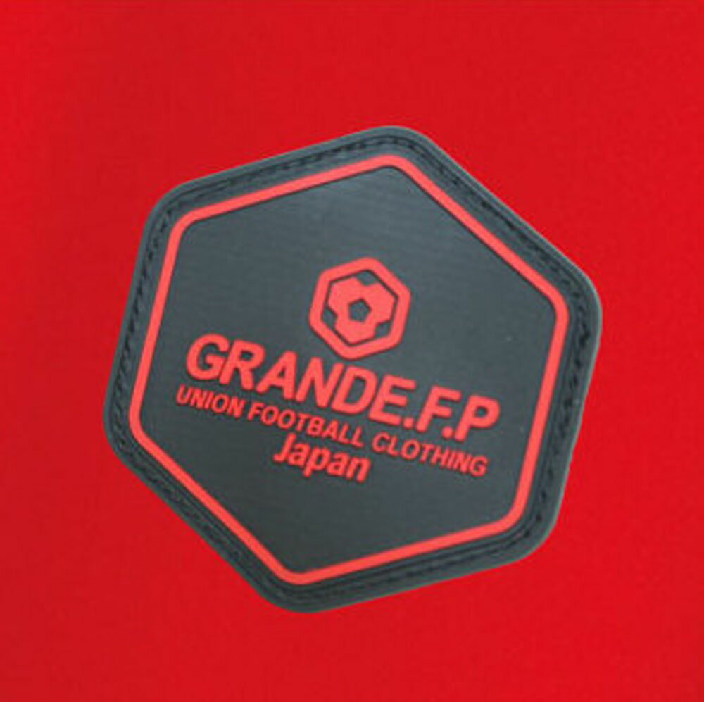 GRANDE(グランデ) GRANDE.F.P.ハイパーロゴ.ヘキサゴン.プラクティスシャツレッド 赤/ブラック 黒 (hrn-gfph20003-3509) ユニフォーム ゲームシャツ プラクティスシャツ プラシャツ・パンツ サッカー フットサルクリスマス プレゼント ギフト安売り サッカー 用品 セール