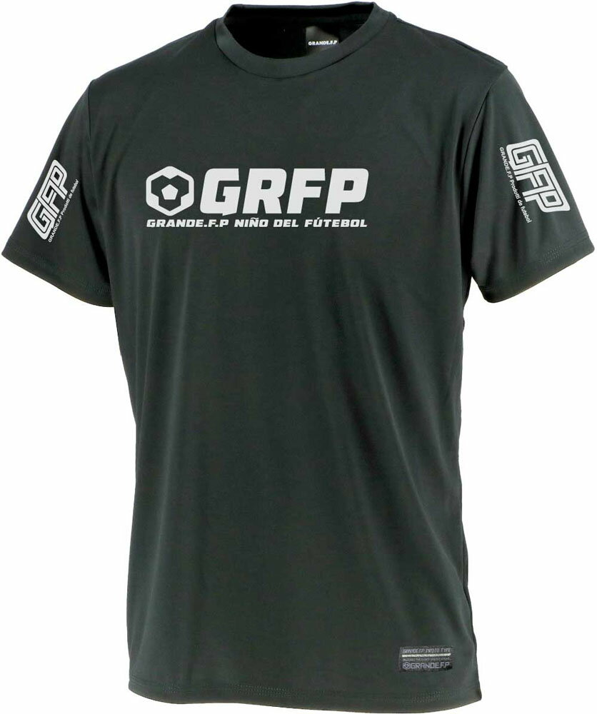 GRANDE（グランデ） GRFP．ドライストレッチプラクティスシャツブラック　黒/ホワイト　白 (hrn-gfph21006-0901) ユニフォーム　ゲームシャツ　プラクティスシャツ　プラシャツ・パンツ サッカー フットサル　プレゼント　ギフト