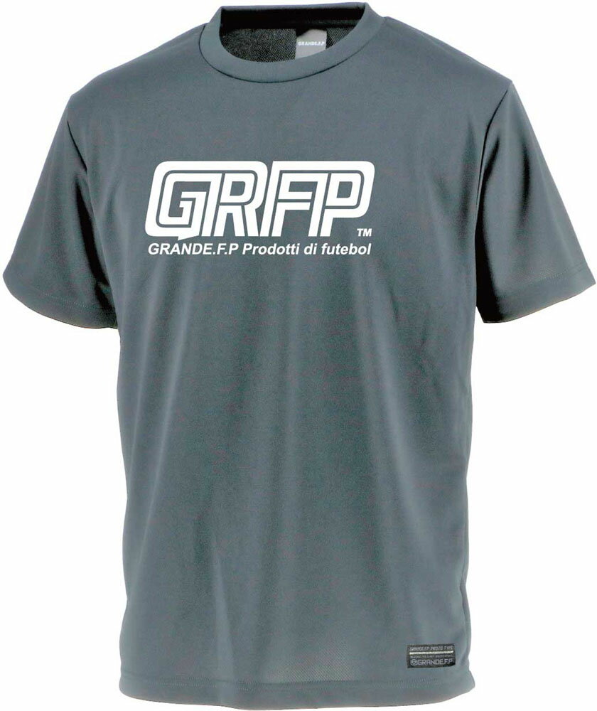 GRANDE（グランデ） GRFP．ドライメッシュTシャツD.グレー/ホワイト　白 (hrn-gfph22002-1701) Tシャツ サッカー フットサル　プレゼント　ギフト