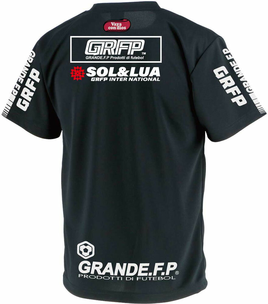 GRANDE(グランデ) GRFP.Trap昇華転写プラクティスシャツ.半袖ブラック 黒/ホワイト 白 (hrn-gfph22003-0901) ユニフォーム ゲームシャツ プラクティスシャツ プラシャツ・パンツ サッカー フットサルクリスマス プレゼント ギフト格安セール サッカー 用品 セール