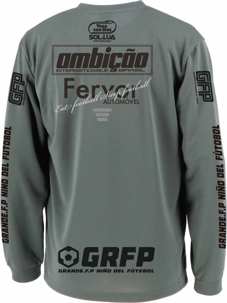 GRANDE(グランデ) GRFP.Trap昇華転写プラクティスシャツ.長袖D.グレー/ブラック 黒 (hrn-gfph22101-1709) ユニフォーム ゲームシャツ プラクティスシャツ プラシャツ・パンツ サッカー フットサルクリスマス プレゼント ギフト通販 サッカー 用品 セール