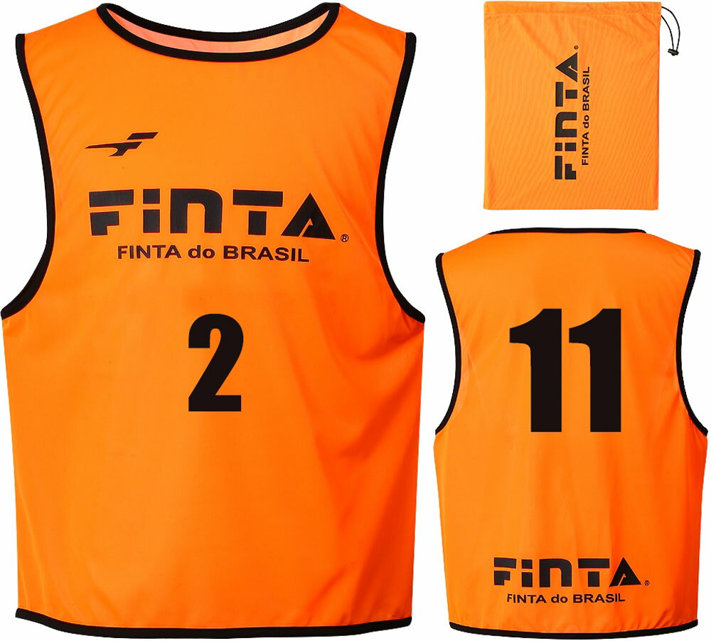 FINTA（フィンタ） ビブス（10枚）オレンジ (fnt-ft6513-6100) ゲームシャツ　ユニフォーム・パンツ サッカー　プレゼント　ギフトの商品画像