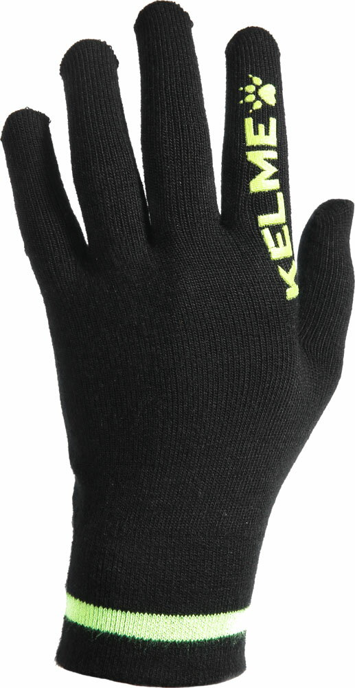 KELME（ケレメ） KNITグローブ　手袋ブラック　黒/Fグリーン (tts-9881406-010) テブクロ　サッカー　フットサル　プレゼント　ギフト