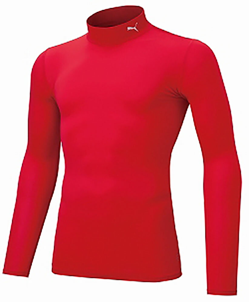 PUMA(プーマ) コンプレッションモックネックLSシャツ01レッド 赤-P (pj-656331-01) ゲームシャツ ユニフォームシャツ・パンツ サッカー ...
