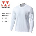 【送料無料】※大人サイズ※ wundou ウンドウ p250 スクール 長袖 Tシャツ 大人サイズ 体操着 移動着 無地 長袖 メンズ レディース 学校 ウォーキング 登山 遠足 部活 クラブ サークル スポーツ 白　プレゼント　ギフト