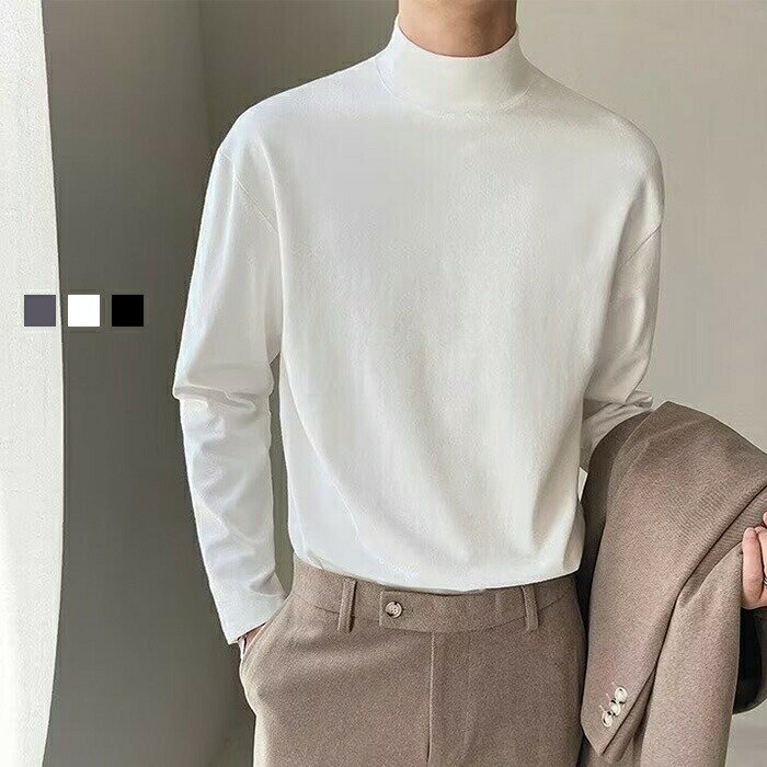 長袖 tシャツ メンズ ロンt 長袖tシャツ メンズ 厚手tシャツ ロングtシャツ メンズ 無地 ロンティー リブtシャツ 綿tシャツ 長tしゃつ ロングシャツ クルーネック 透けない 秋冬 シンプル ロングTシャツ メンズ長袖tシャツメンズ