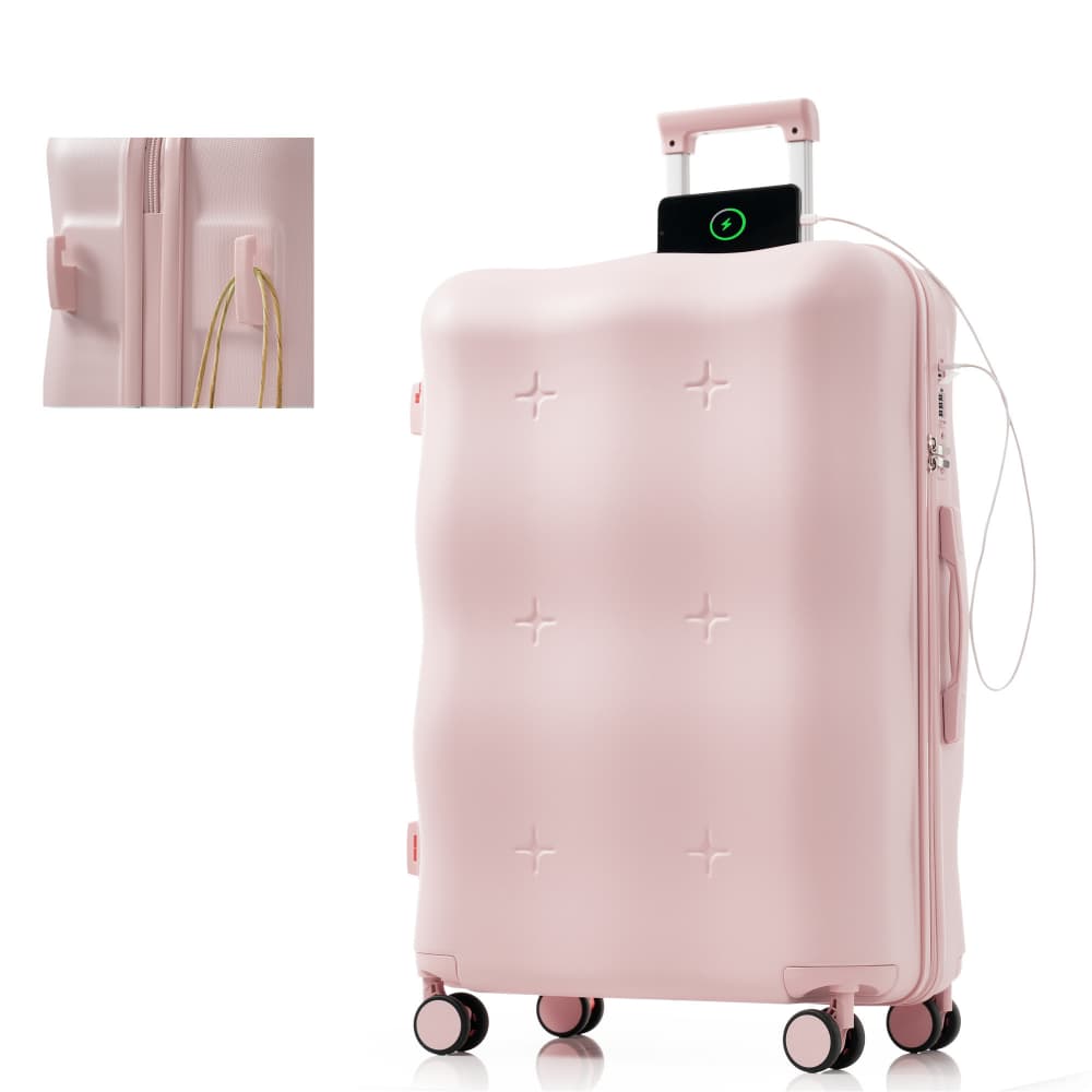 スーツケース Lサイズ キャリーバッグ キャリーケース USBポート付き ストッパー付き 大型 超軽量 軽量 大容量 かわいい ファスナー式 TSAロック搭載 360度回転 旅行 おしゃれ 人気色