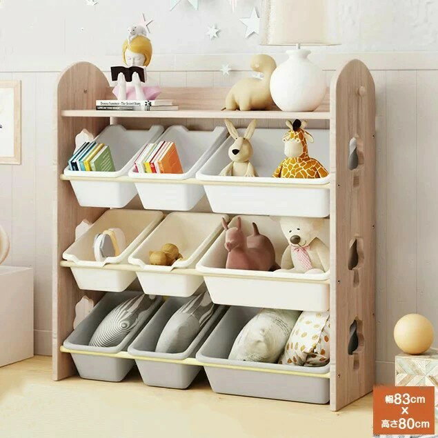 Toy Box - 天然木 おもちゃ収納 ラック おもちゃ箱 大容量 組立カンタン 絵本棚 おもちゃ 収納 絵本 本棚 こども キッズ 大容量 おしゃれ 入学 入園 新生活 出産祝い プレゼント【レビュー投稿キャンペーン