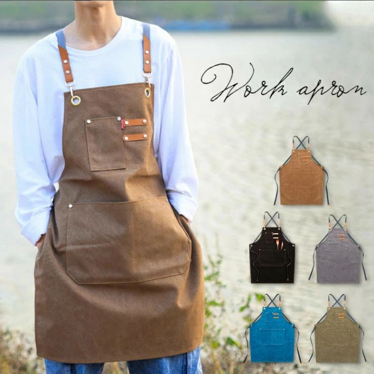 エプロン 帆布 ポケット ワークエプロン DIY 男女兼用 メンズ 男性用 丈夫 かっこいい ガーデニング 作..
