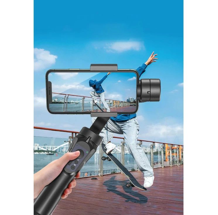 3軸携帯電話スタビライザー 手持ち 自撮り棒 スマートフォトスタビライザー ジンバ...