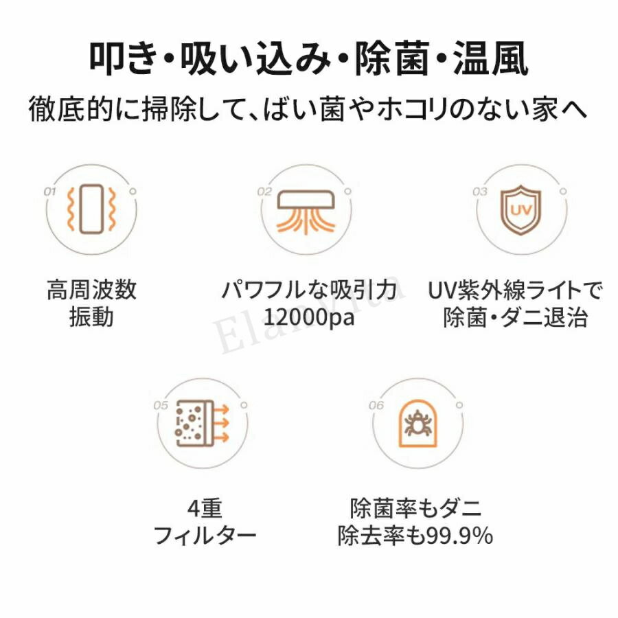 布団クリーナー 布団掃除機 UV除菌 掃除機 LEDディスプレイ ダニ除去器 広範囲除菌...