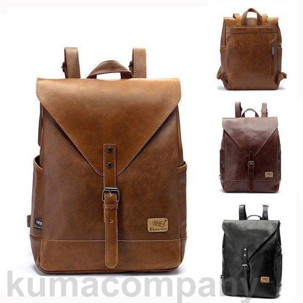 乐天商城 - メンズファッション メンズ ビジネスリュック 革 レザー 大容量 レトロ 紳士用 上質 通勤 通学 リュックサック バックパック backpack