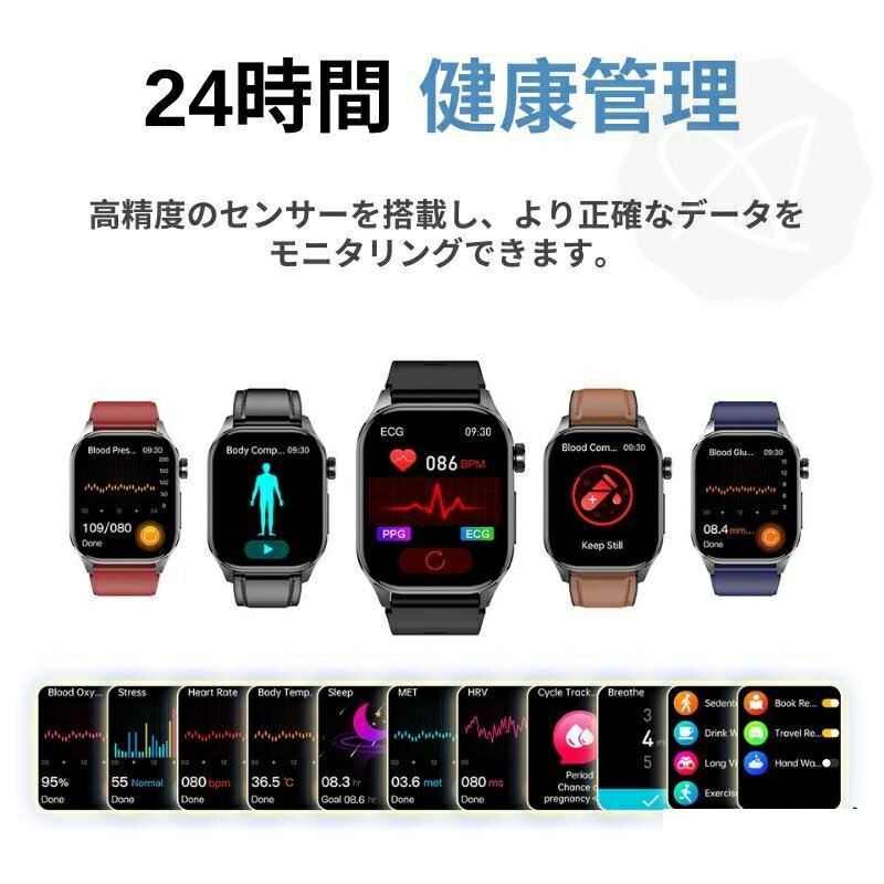 ���ޡ��ȥ����å� �찵 ������¬�� ECG+PPG���ſ�¬�� ���������󥵡� 2.04���������� ���油��ư���� 24���ַ򹯴��� ���õ�ǽ ������� �����ٿ���� ��̲���� ¿��ư�⡼�� iPhone/Android�б� ����� ��ǥ����� ��� �ӻ��� ��Ϸ���� ���ꥹ�ޥ� ���ե�