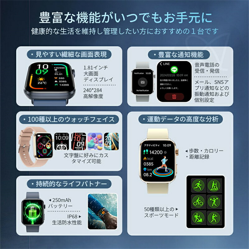 【工場直営★ 品質保証】スマートウォッチ ip...の紹介画像3