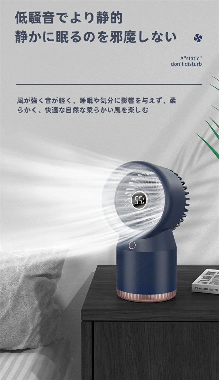 ミスト循環扇風機ミニデスクトップファン360°循環、4段階調節、静音モード、ナイトライトモード多機能携帯オフィスUSB大容量タンク600 ml加湿スプレー長航続扇風機【送料無料】