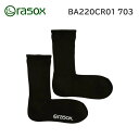 【メール便】rasox ベーシック・クルー ブラック BA220CR01 703 ソックス 靴下 ストレスフリー 優しい履き心地 L字型靴下 ラソックス 正規品