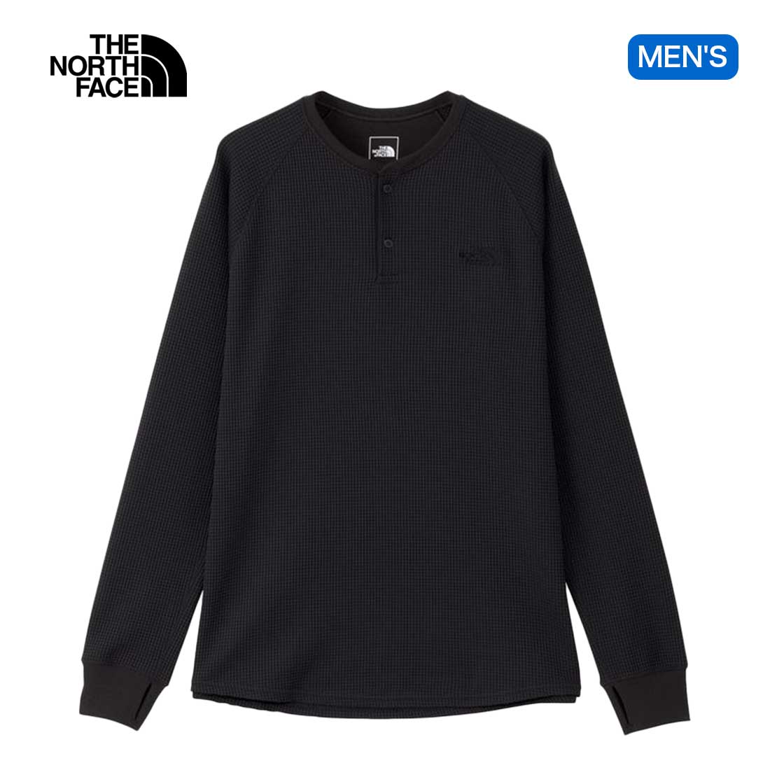 25FW ザ・ノース・フェイス フリーランワッフルクルー メンズ（M L XL）NT62394 ブラック ヘンリーネッ..