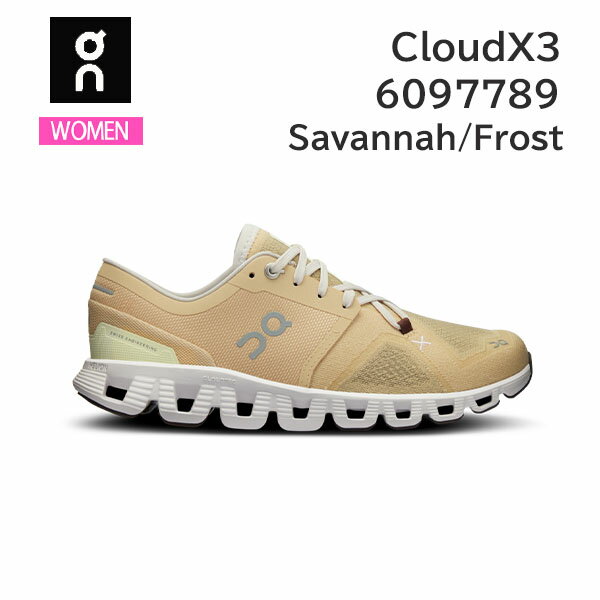 ON オン シューズ ランニング レディース Cloud X 3 6097789 カラーSavannah/Frost クラウド X 3 スニーカー 正規品