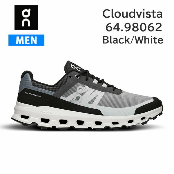 ON オン ランニングシューズ メンズ Cloudvista 6498062 カラーBlack/Whiteトレイルランニング トレラン 山道 正規品