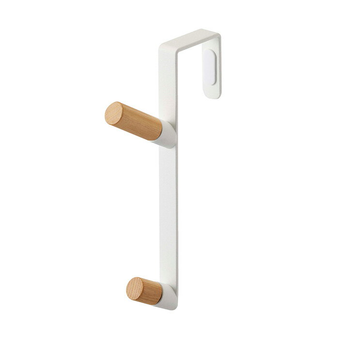 山崎実業 ドアハンガー タワー tower 公式 おしゃれ ハンガーフック 2連フック バッグ コート 帽子 上着 ドア 扉 折れ戸 クローゼット リビング 玄関 木目 天然木 省スペース 壁面収納 5171 5172 2