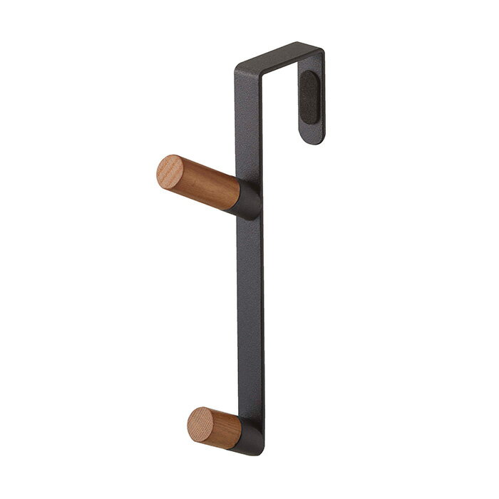 山崎実業 ドアハンガー タワー tower 公式 おしゃれ ハンガーフック 2連フック バッグ コート 帽子 上着 ドア 扉 折れ戸 クローゼット リビング 玄関 木目 天然木 省スペース 壁面収納 5171 5172 3